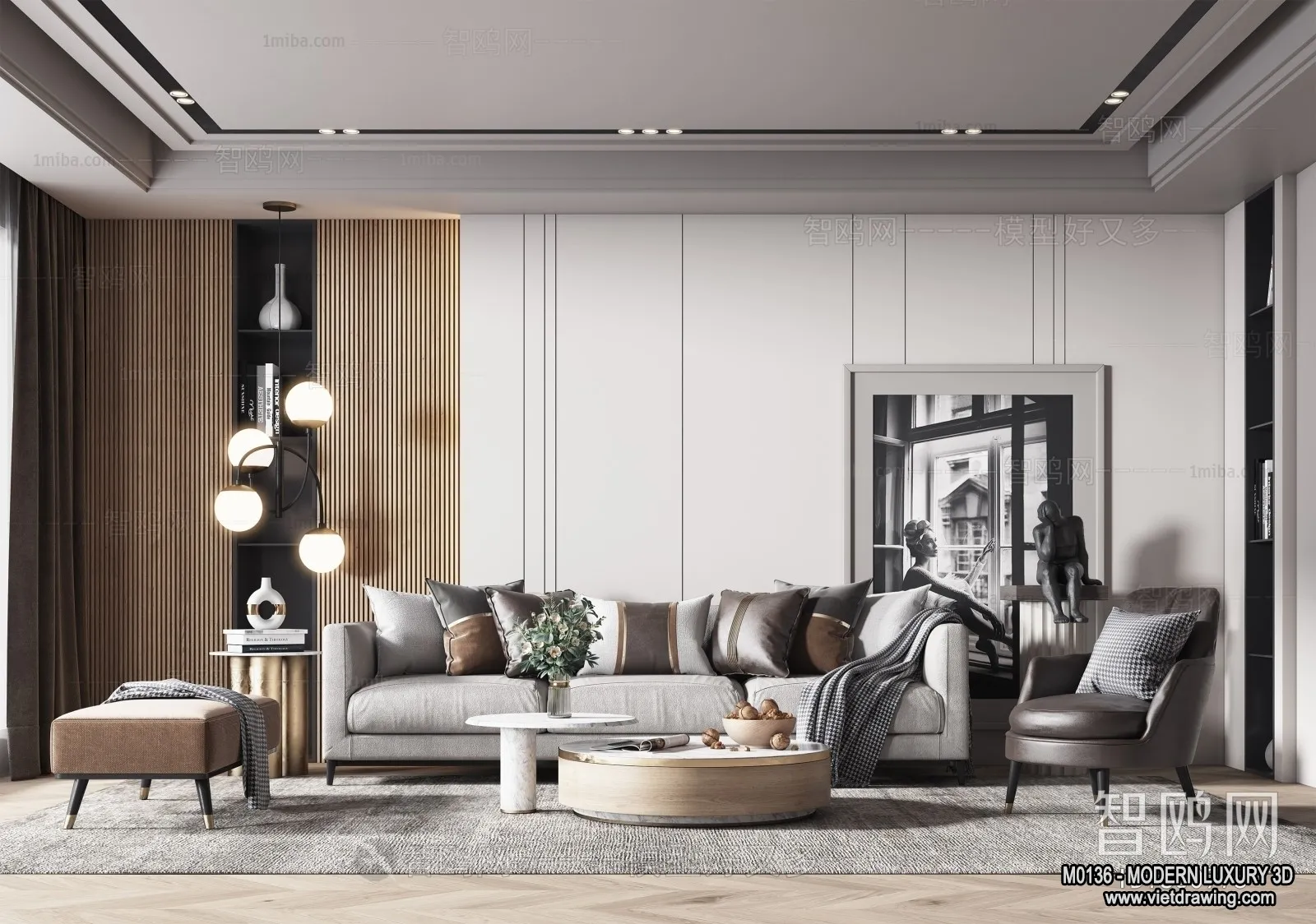 Living Room – 3D Interior Scene – Luxury Style – 026