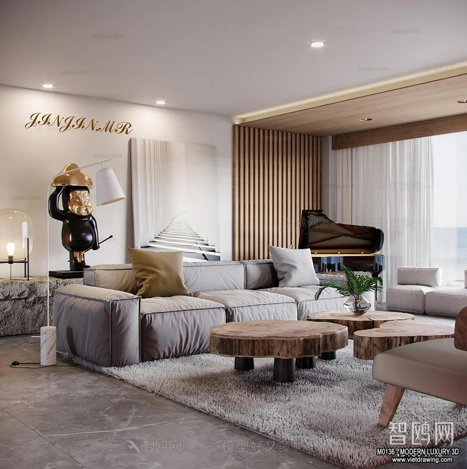 Living Room – 3D Interior Scene – Luxury Style – 030