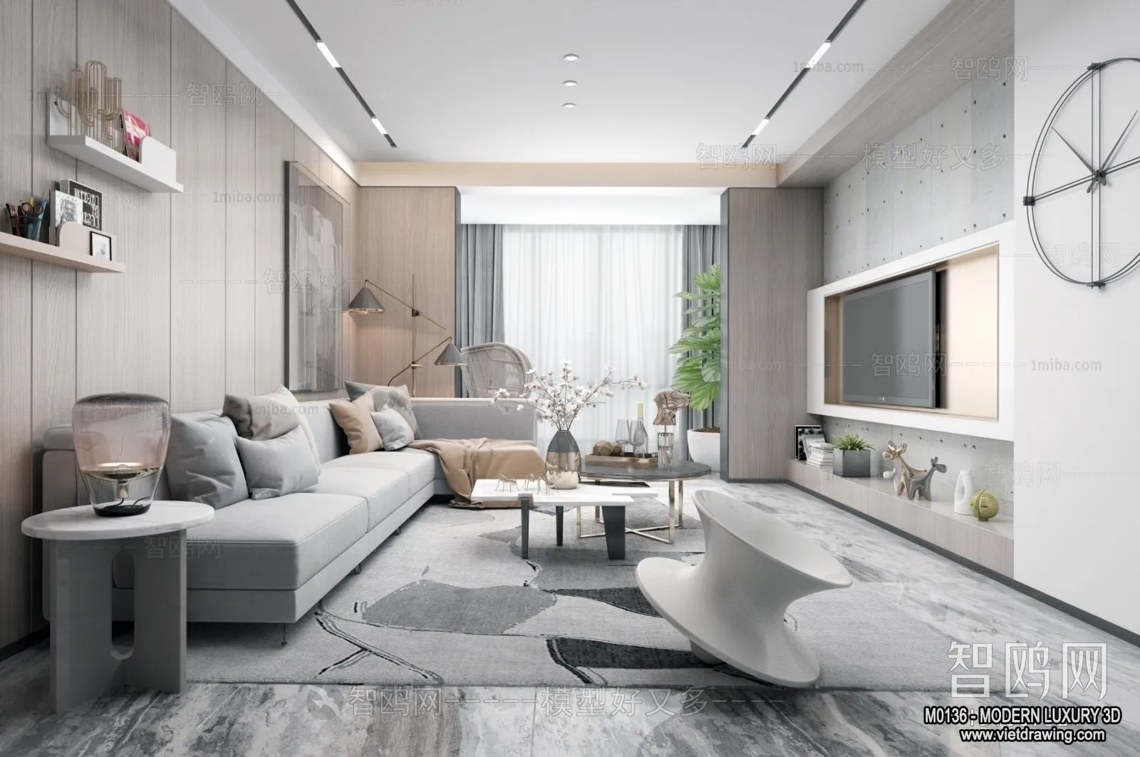 Living Room – 3D Interior Scene – Luxury Style – 031