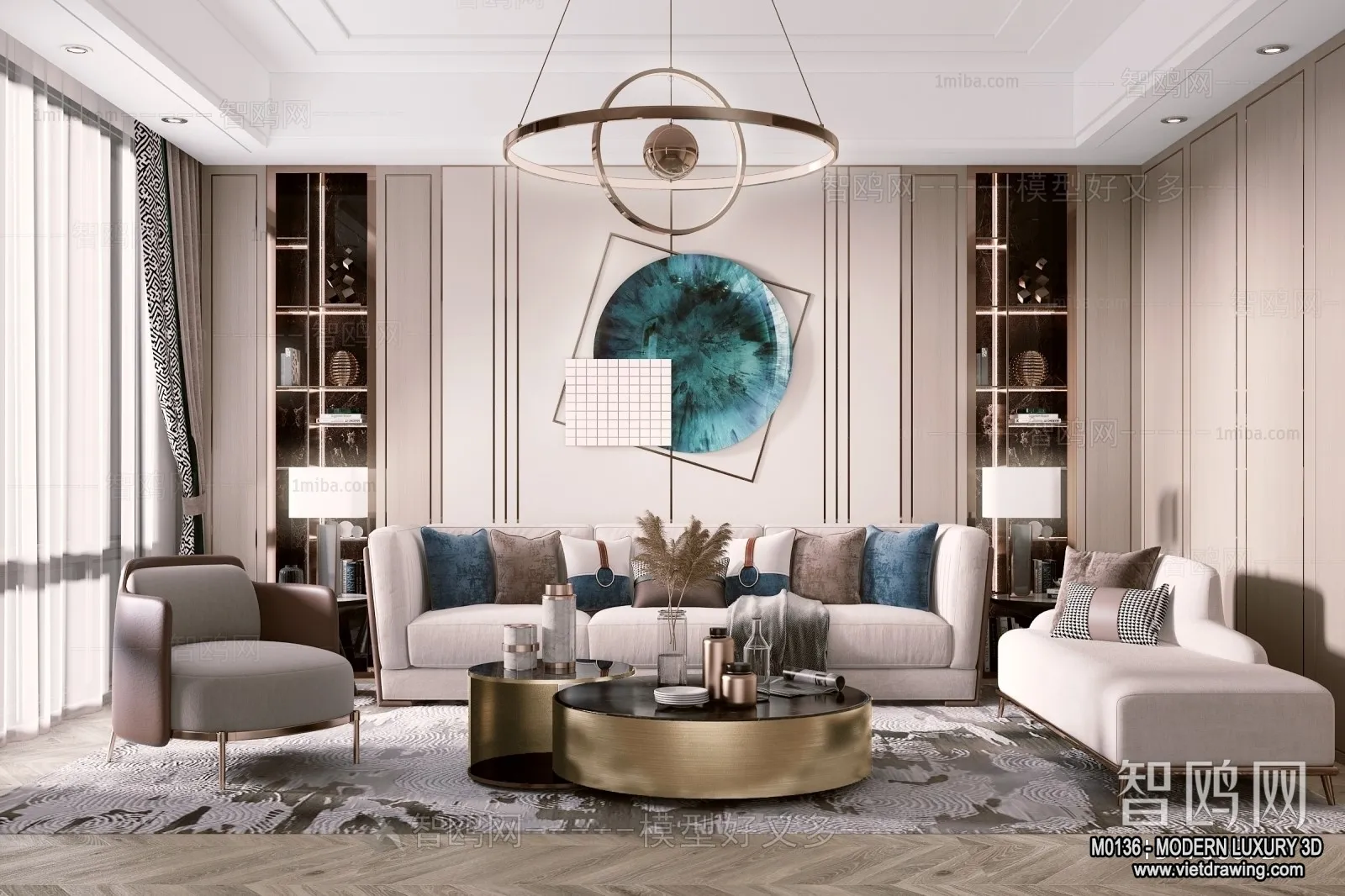 Living Room – 3D Interior Scene – Luxury Style – 035