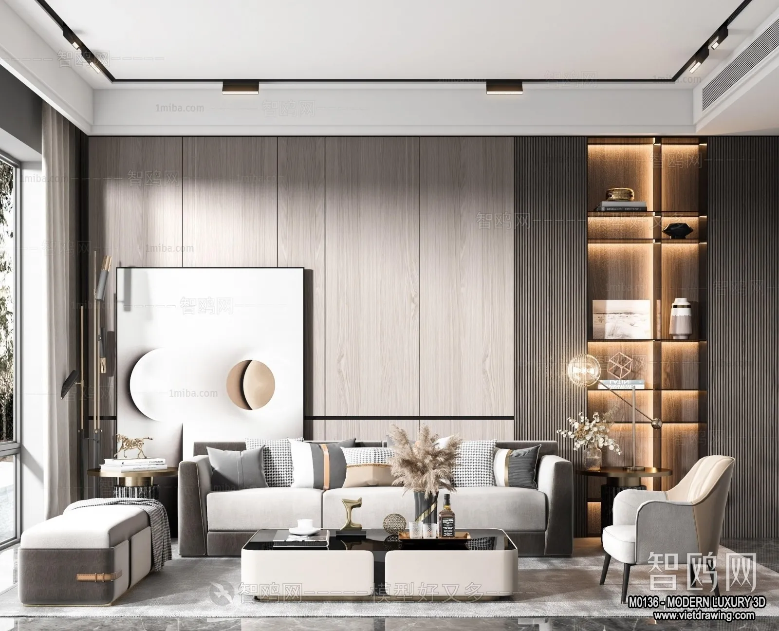 Living Room – 3D Interior Scene – Luxury Style – 047