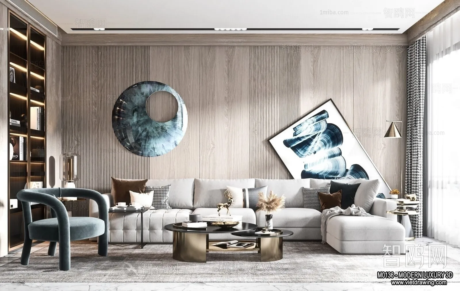 Living Room – 3D Interior Scene – Luxury Style – 057