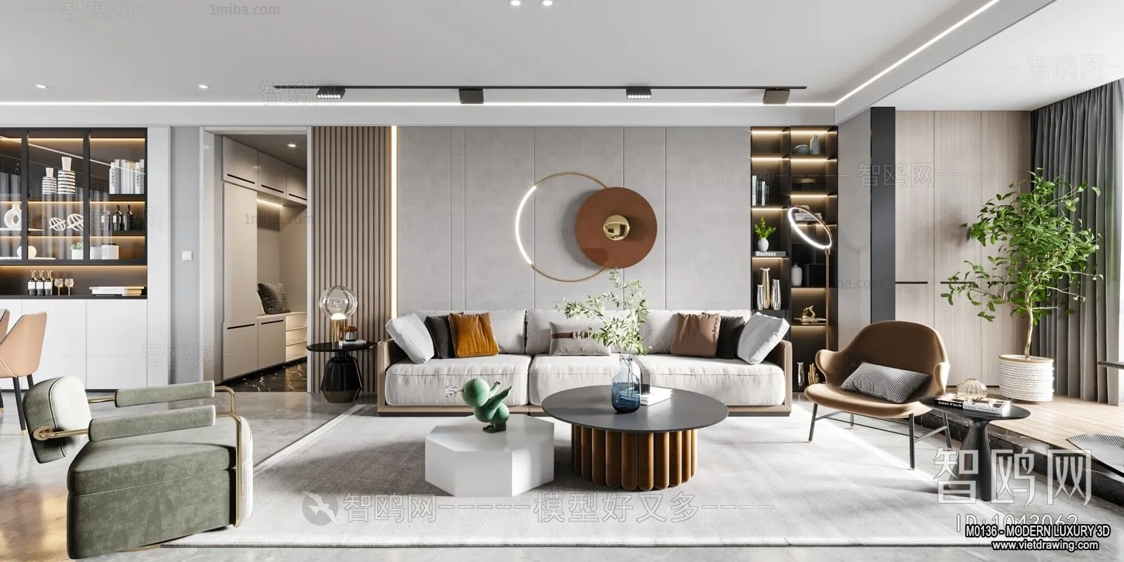 Living Room – 3D Interior Scene – Luxury Style – 062