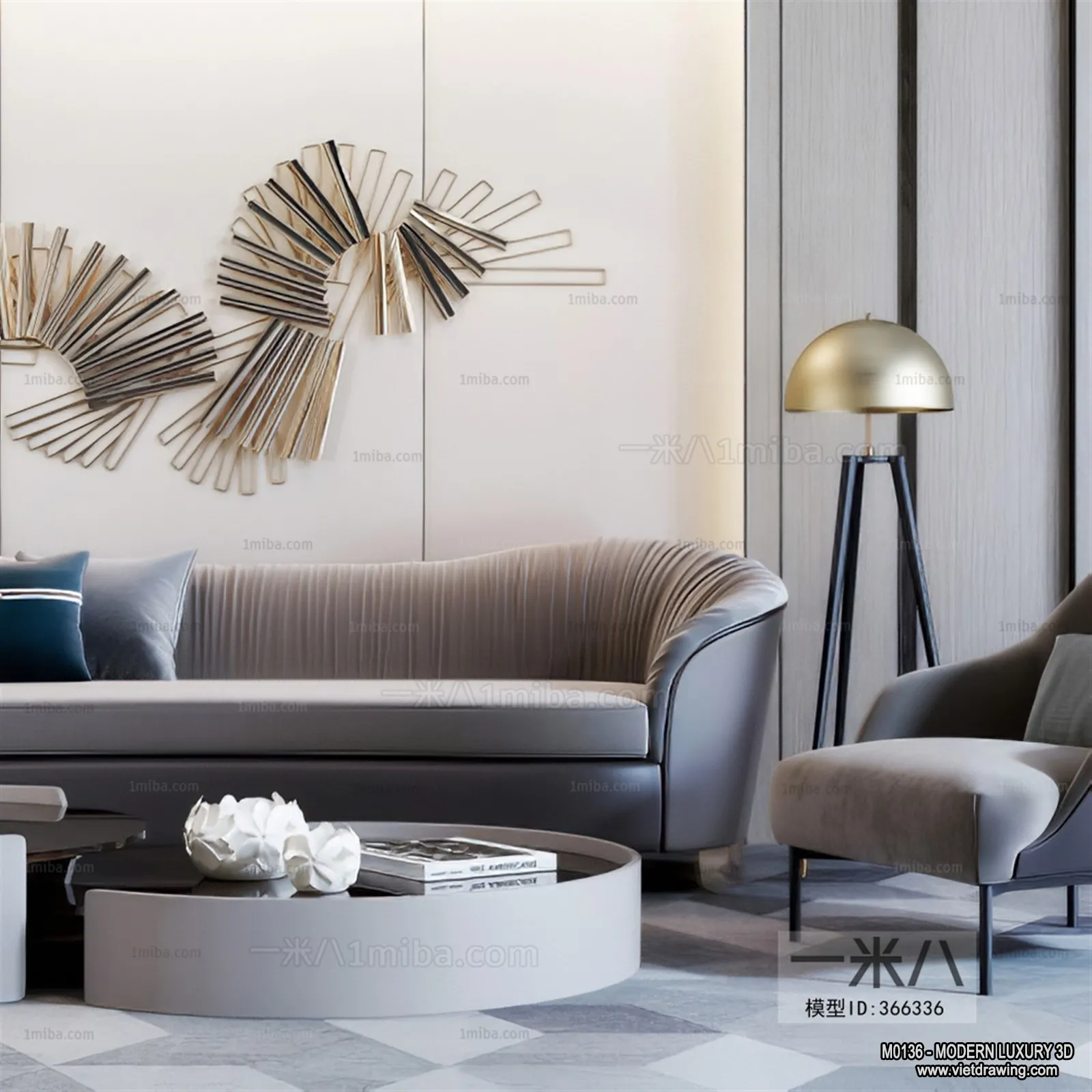 Living Room – 3D Interior Scene – Luxury Style – 093