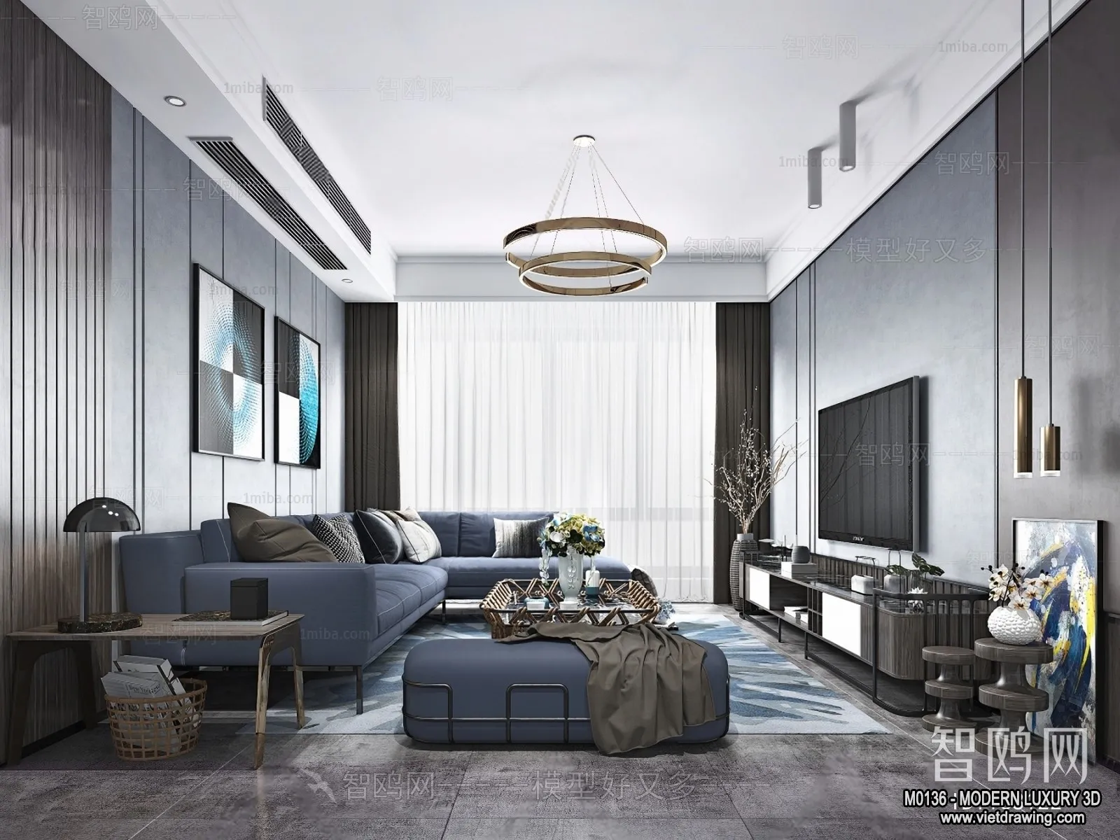 Living Room – 3D Interior Scene – Luxury Style – 097