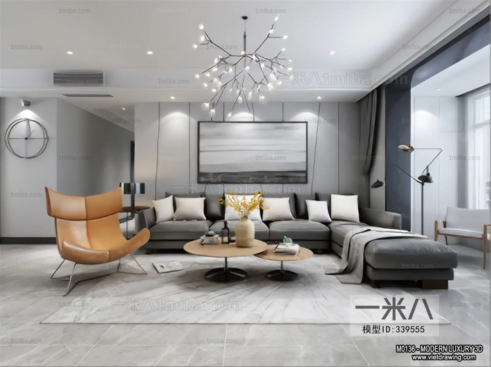 Living Room – 3D Interior Scene – Luxury Style – 108