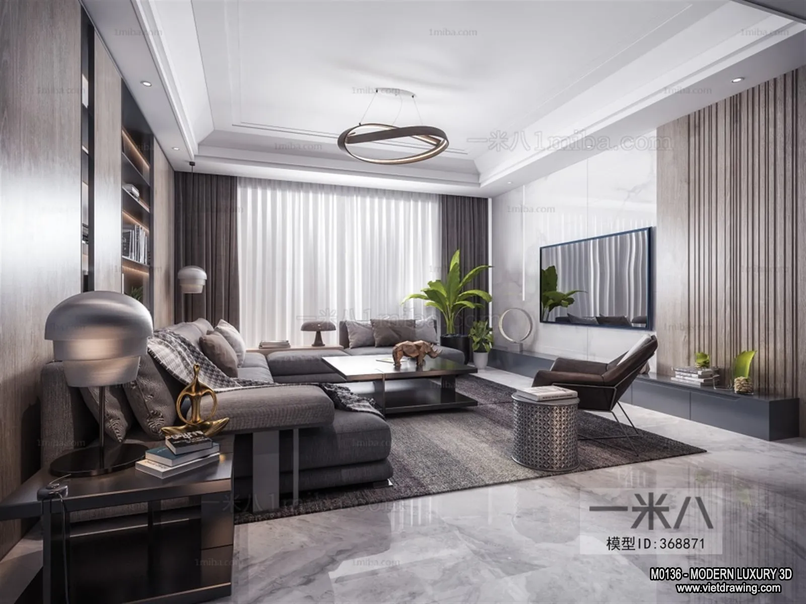 Living Room – 3D Interior Scene – Luxury Style – 111