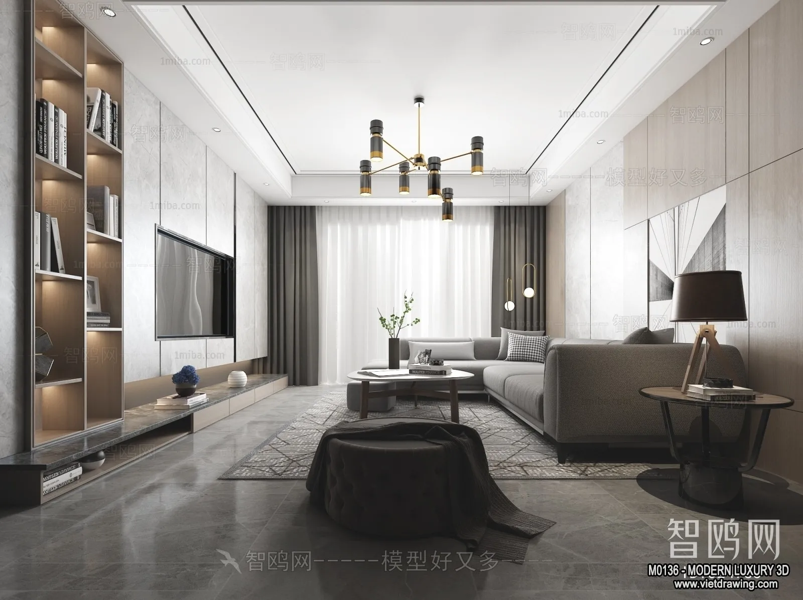 Living Room – 3D Interior Scene – Luxury Style – 113