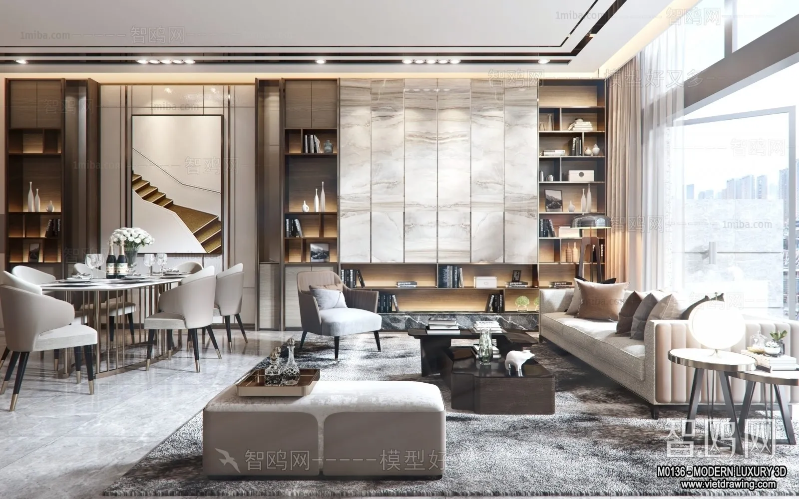 Living Room – 3D Interior Scene – Luxury Style – 118