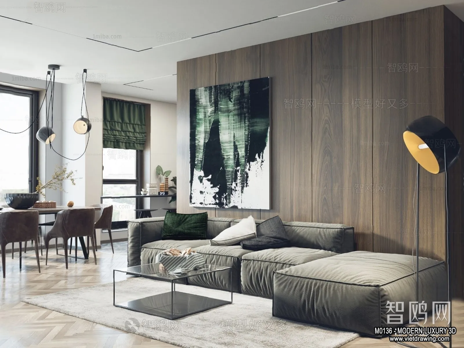 Living Room – 3D Interior Scene – Luxury Style – 123