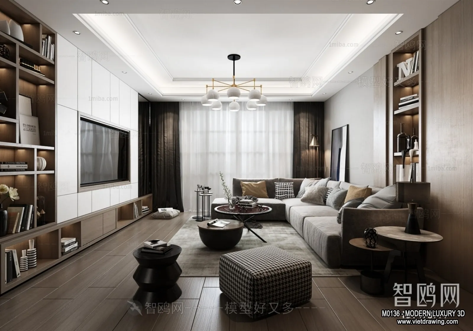 Living Room – 3D Interior Scene – Luxury Style – 125