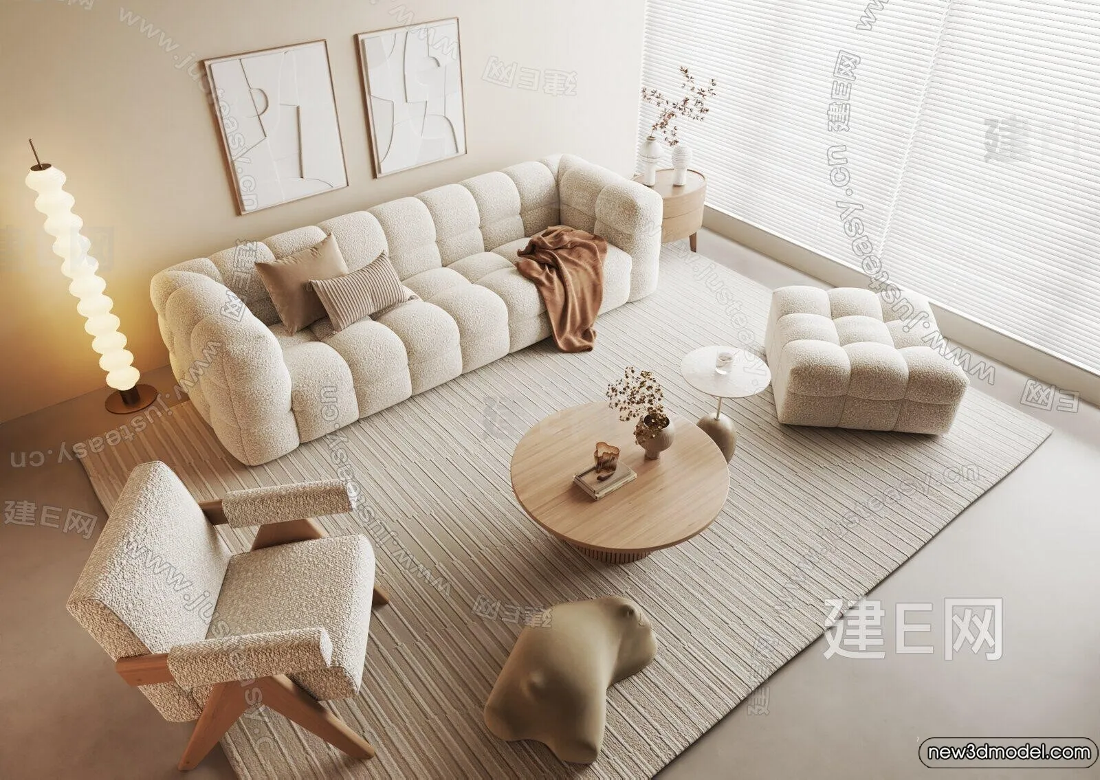 Living Room – 3D Models – 3D Interior Scenes – Modern Style – 014