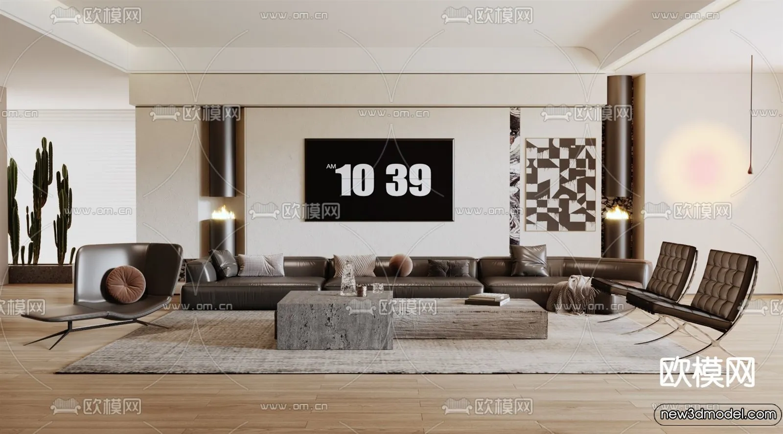 Living Room – 3D Models – 3D Interior Scenes – Modern Style – 036