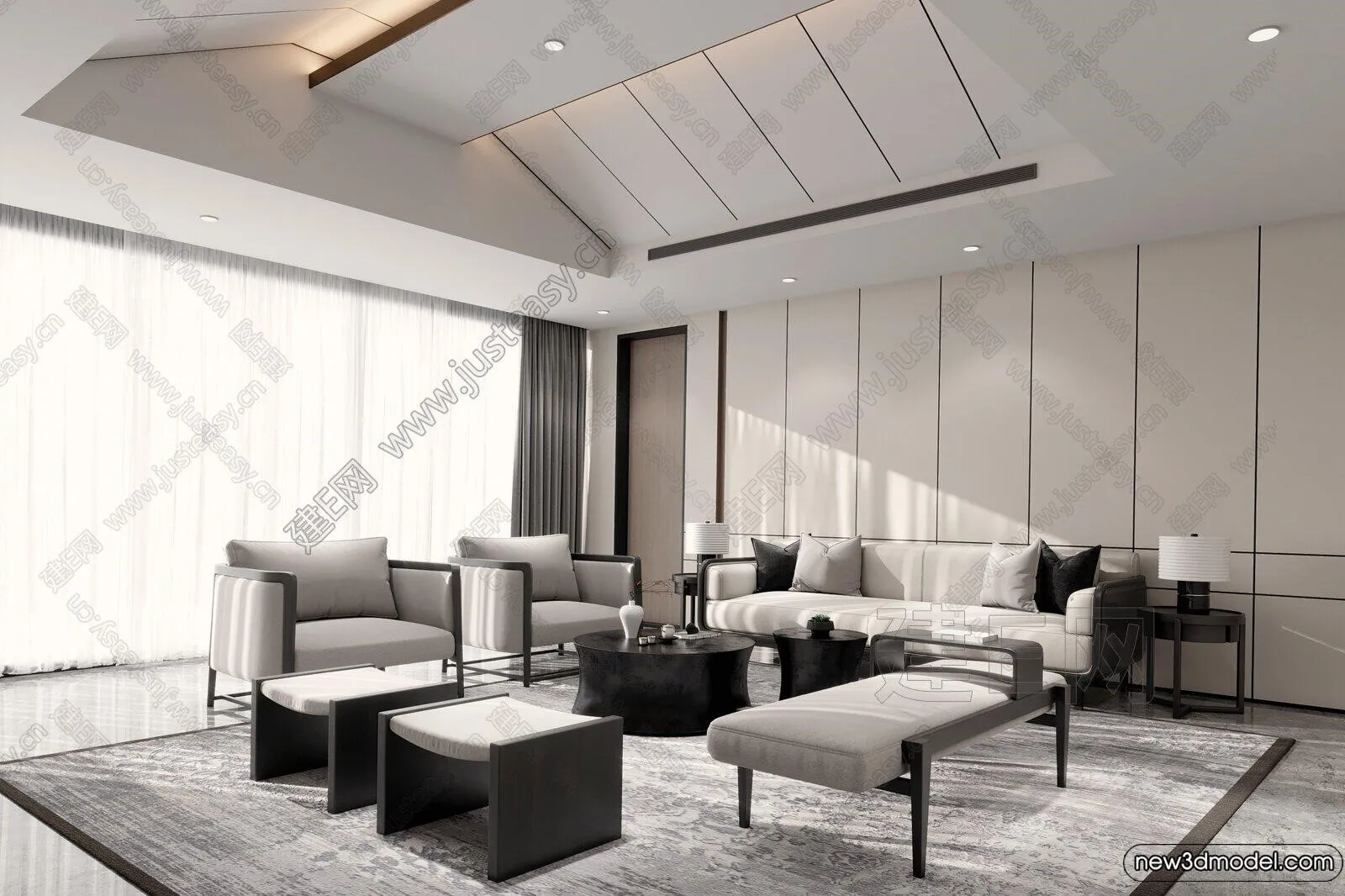 Living Room – 3D Models – 3D Interior Scenes – Modern Style – 072