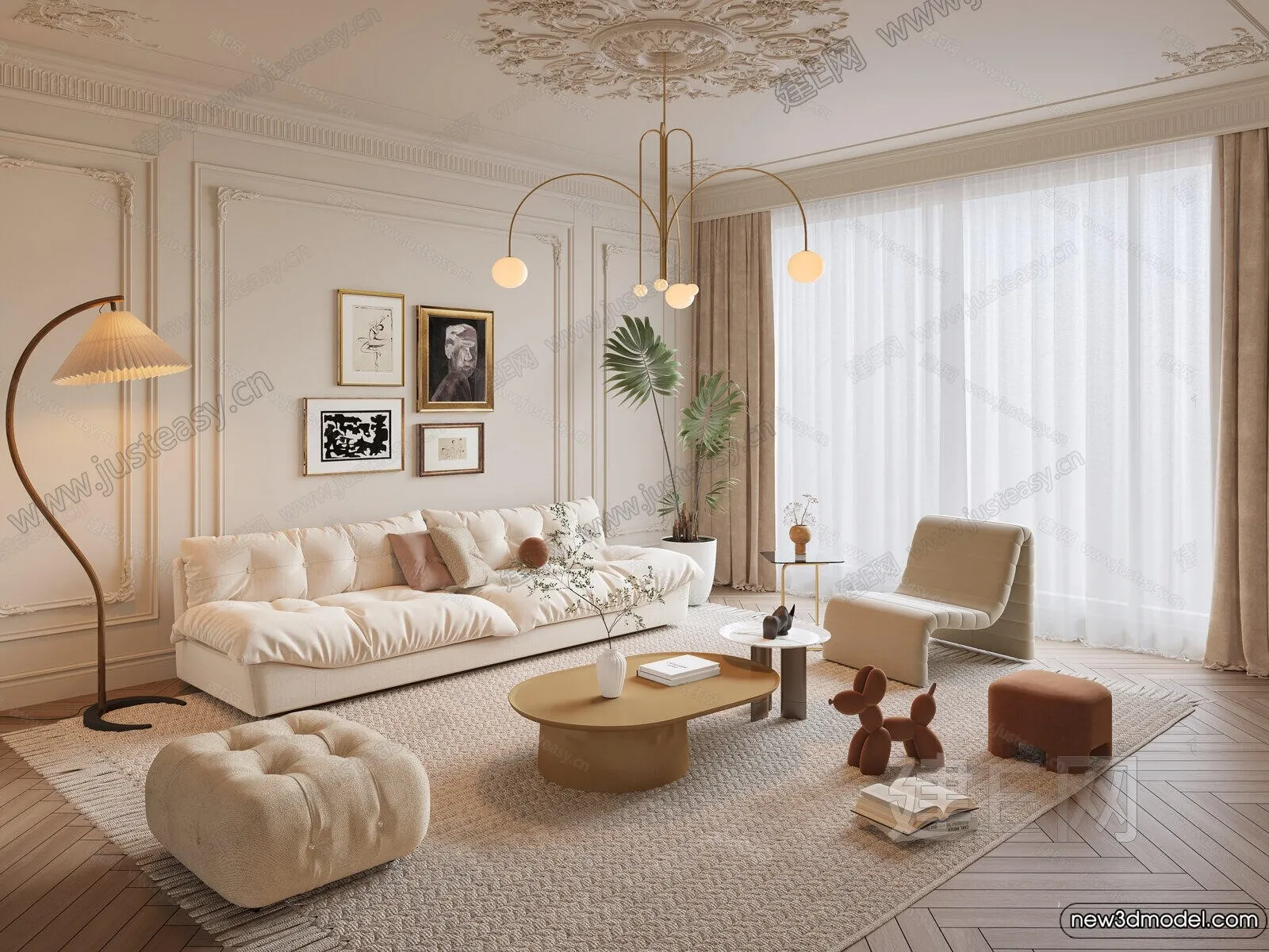 Living Room – 3D Models – 3D Interior Scenes – Modern Style – 127