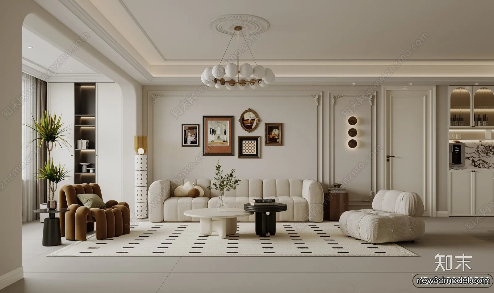 Living Room – 3D Models – 3D Interior Scenes – Modern Style – 154