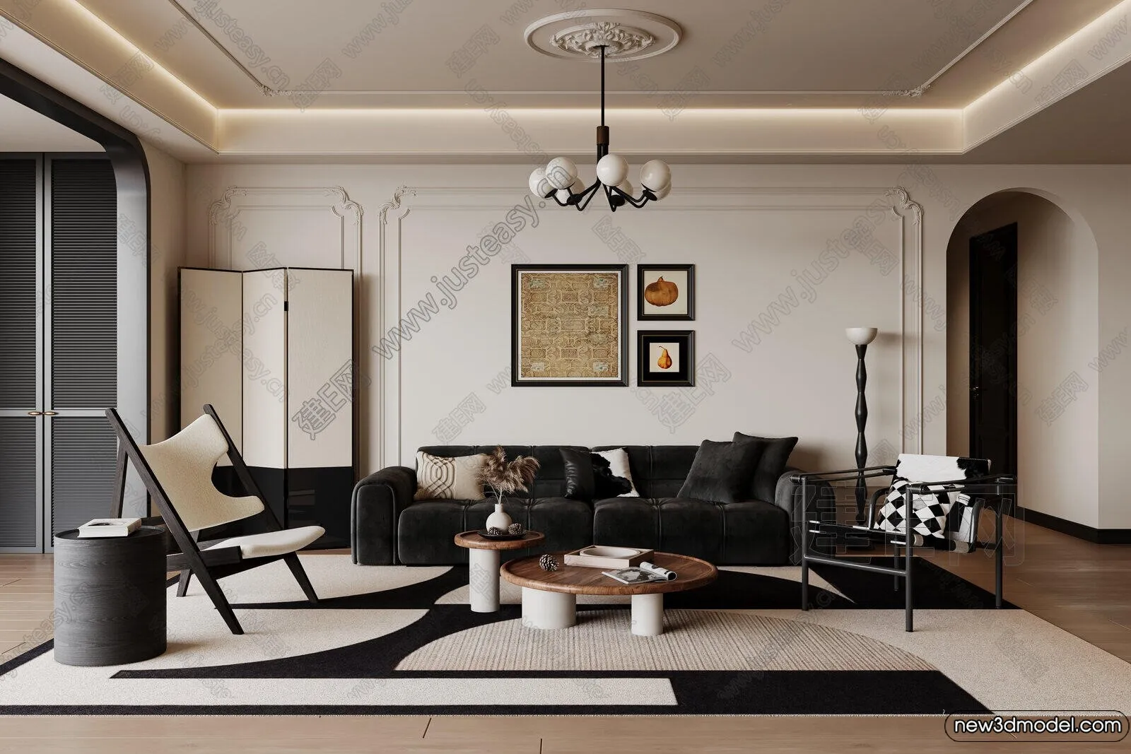 Living Room – 3D Models – 3D Interior Scenes – Modern Style – 165