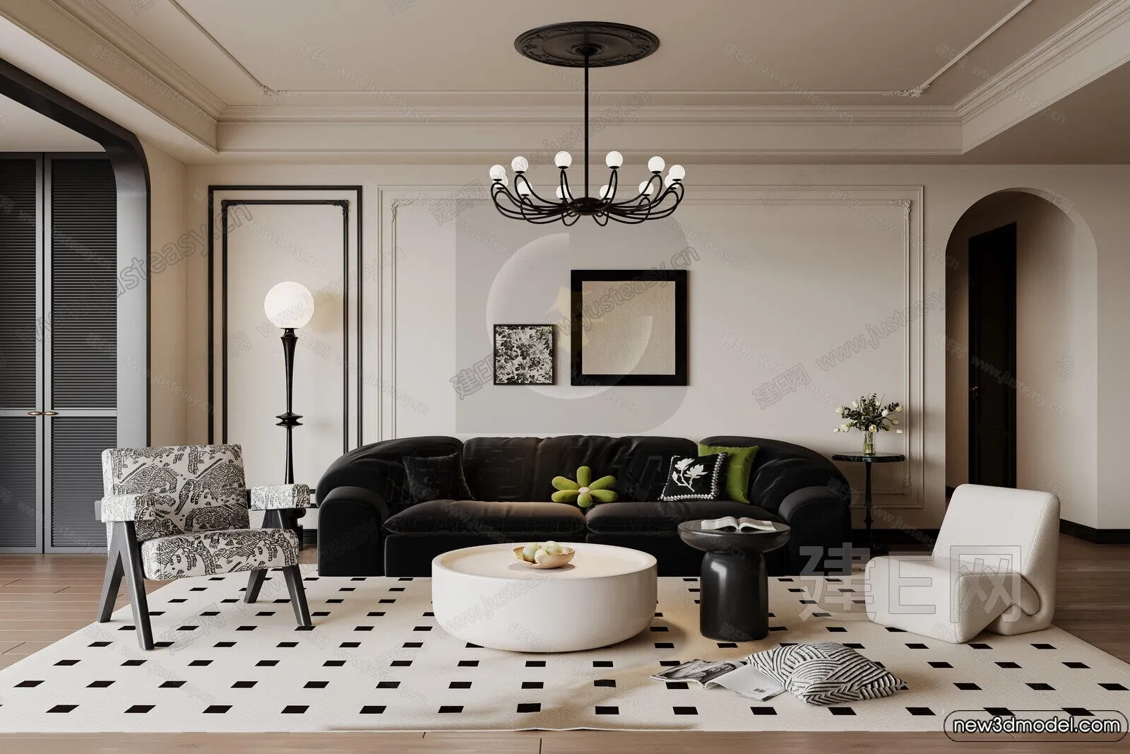 Living Room – 3D Models – 3D Interior Scenes – Modern Style – 166