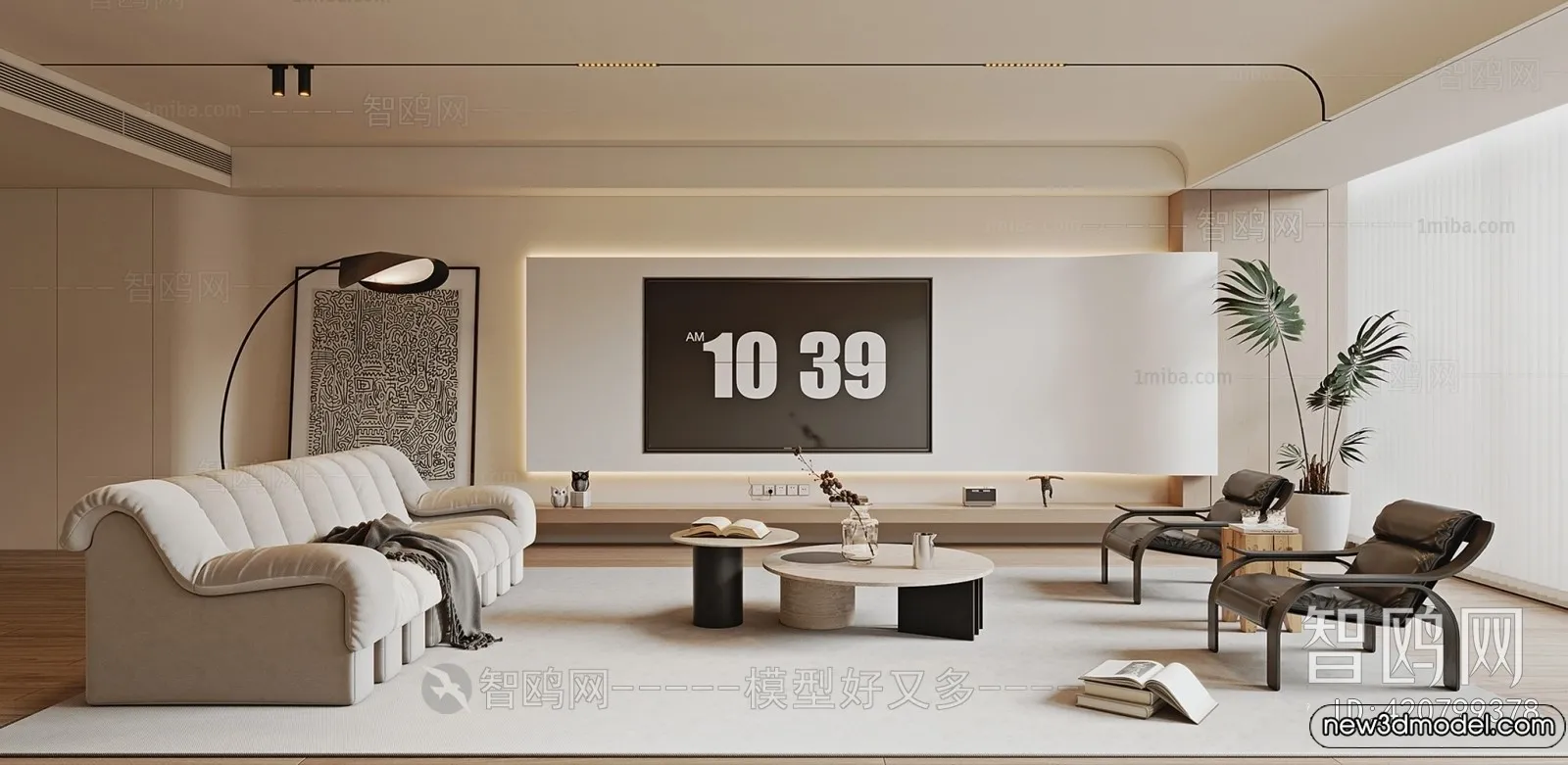 Living Room – 3D Models – 3D Interior Scenes – Modern Style – 168