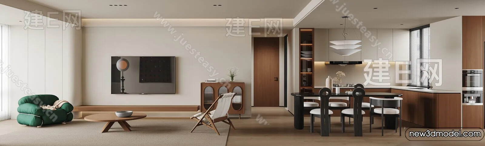 Living Room – 3D Models – 3D Interior Scenes – Modern Style – 172