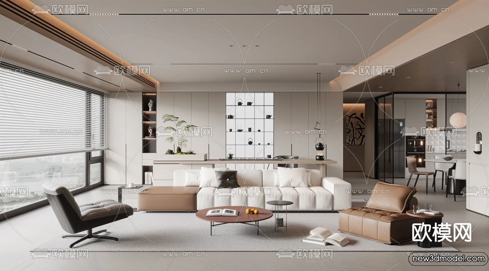 Living Room – 3D Models – 3D Interior Scenes – Modern Style – 173