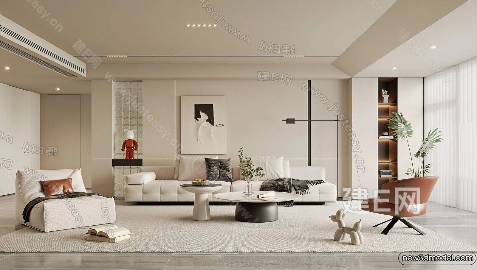 Living Room – 3D Models – 3D Interior Scenes – Modern Style – 178