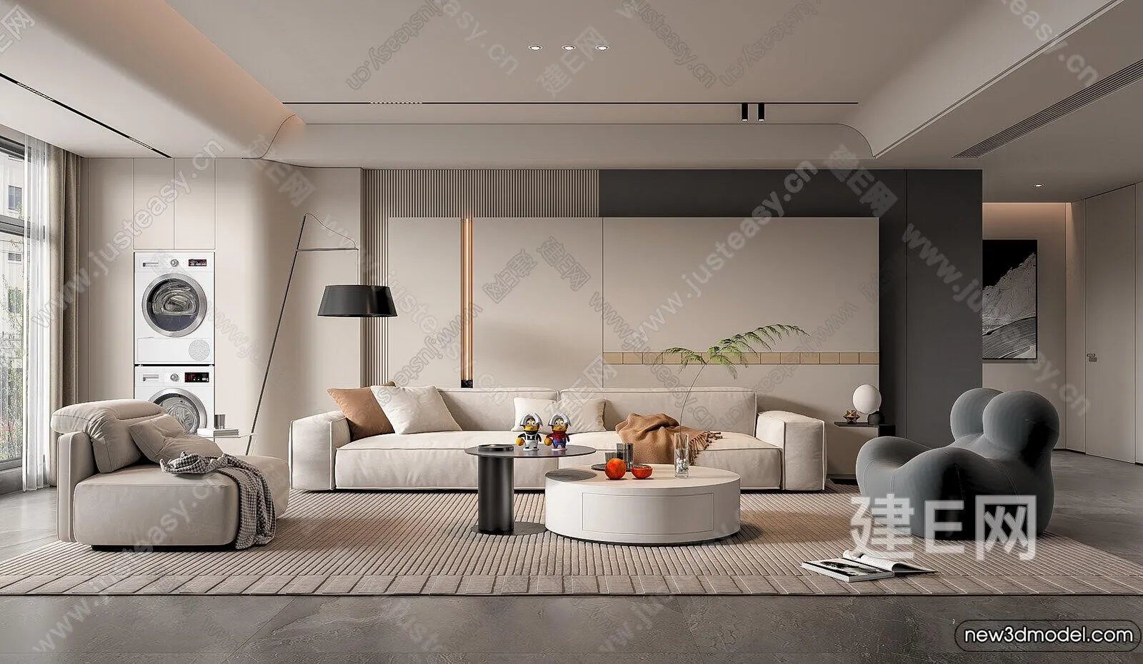 Living Room – 3D Models – 3D Interior Scenes – Modern Style – 180