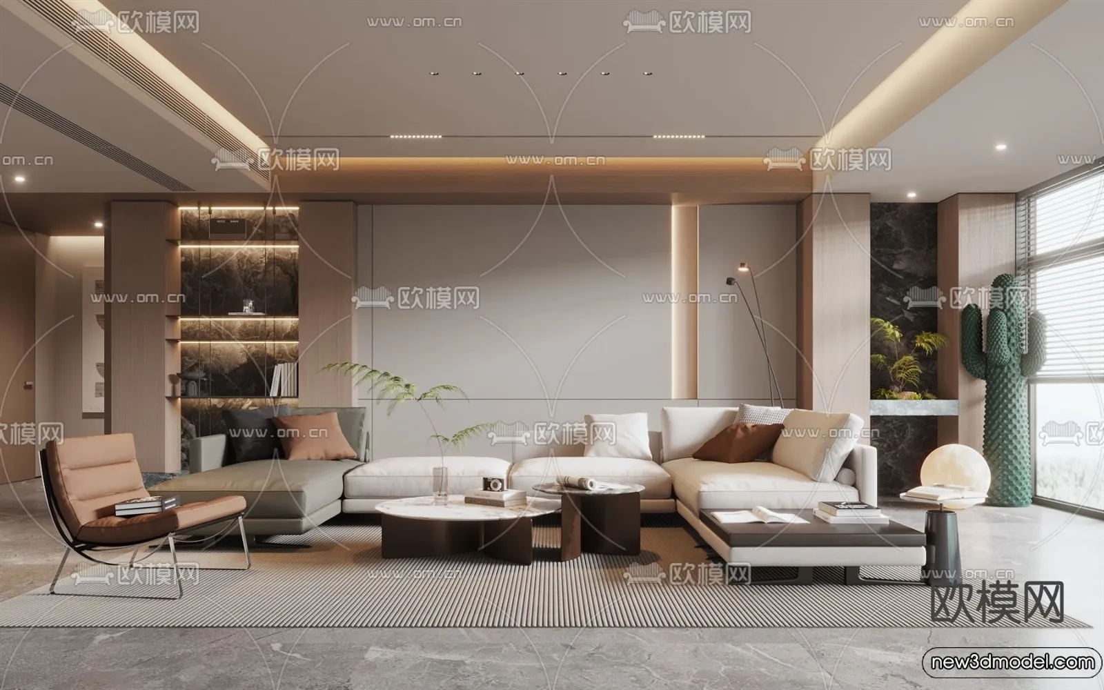 Living Room – 3D Models – 3D Interior Scenes – Modern Style – 188