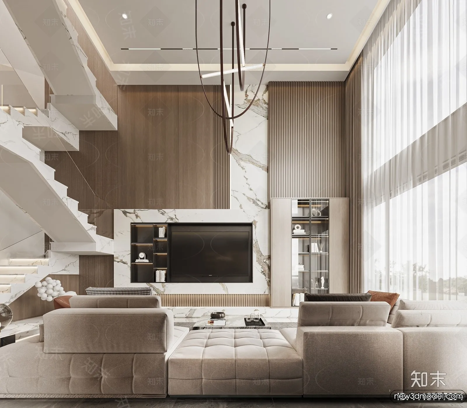 Living Room – 3D Models – 3D Interior Scenes – Modern Style – 197