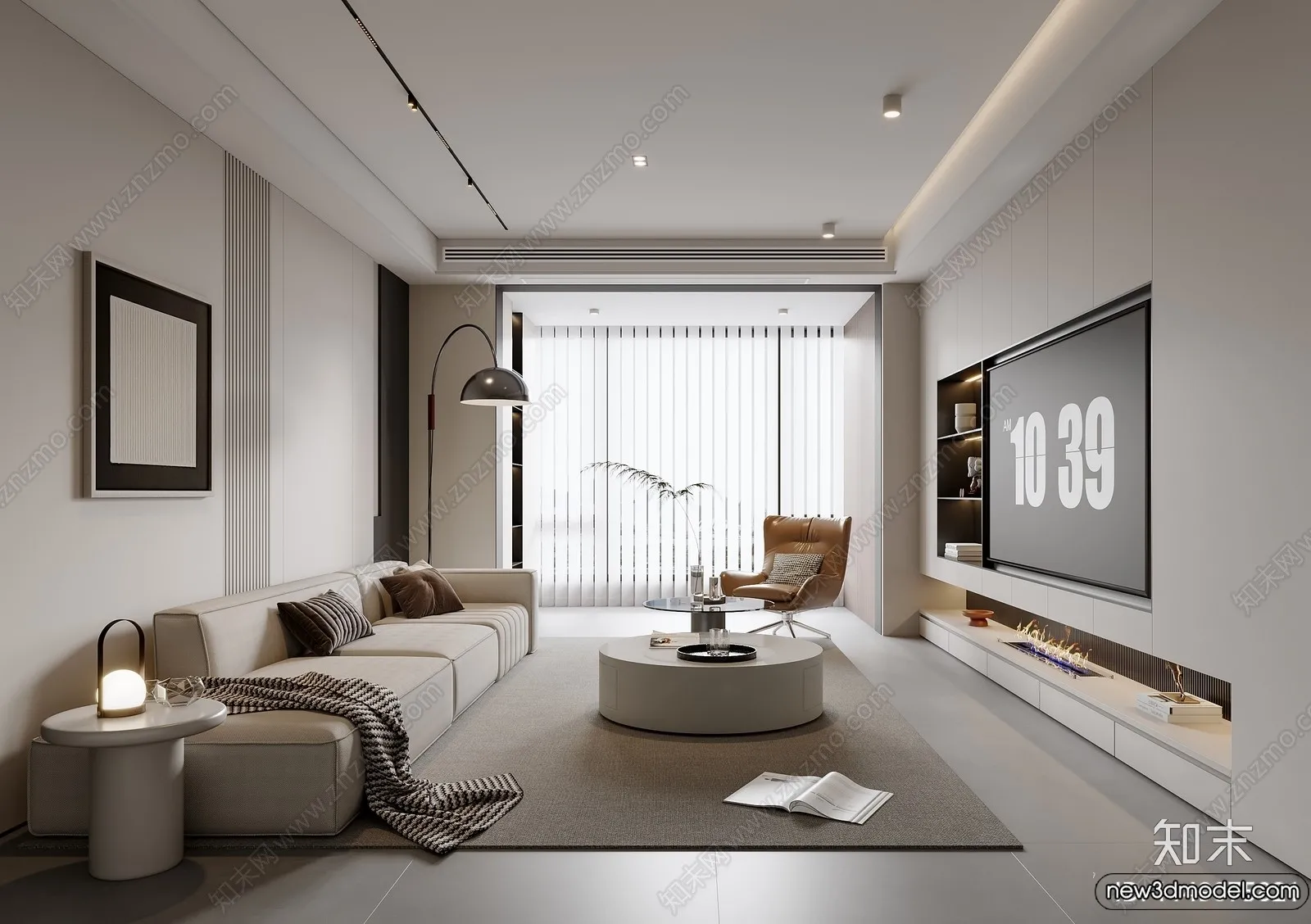 Living Room – 3D Models – 3D Interior Scenes – Modern Style – 204