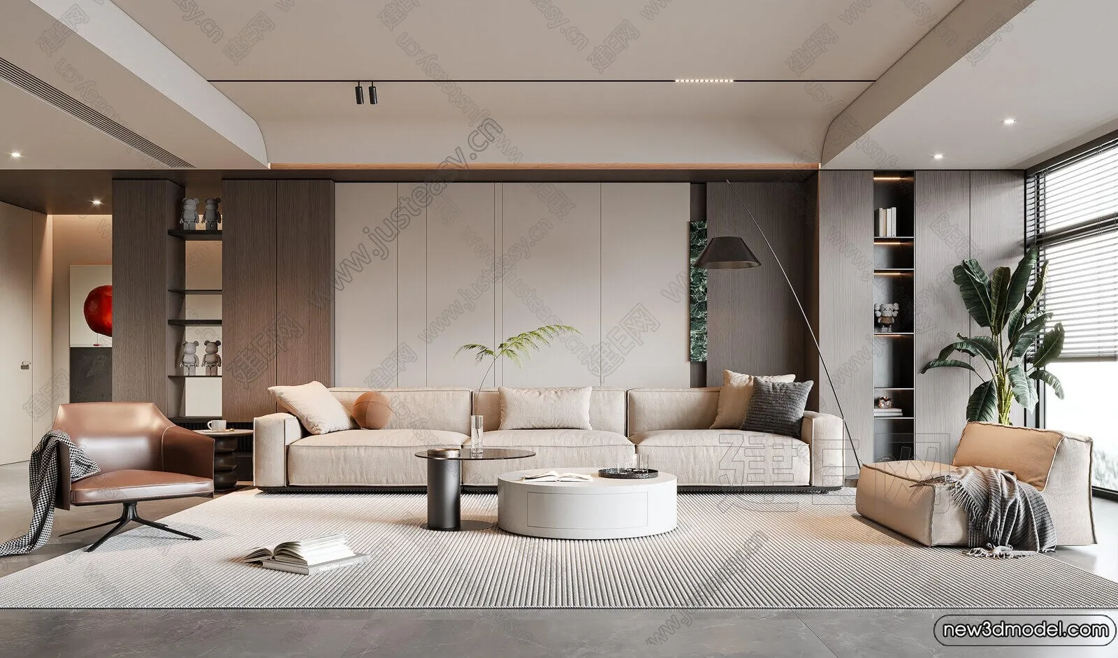 Living Room – 3D Models – 3D Interior Scenes – Modern Style – 215