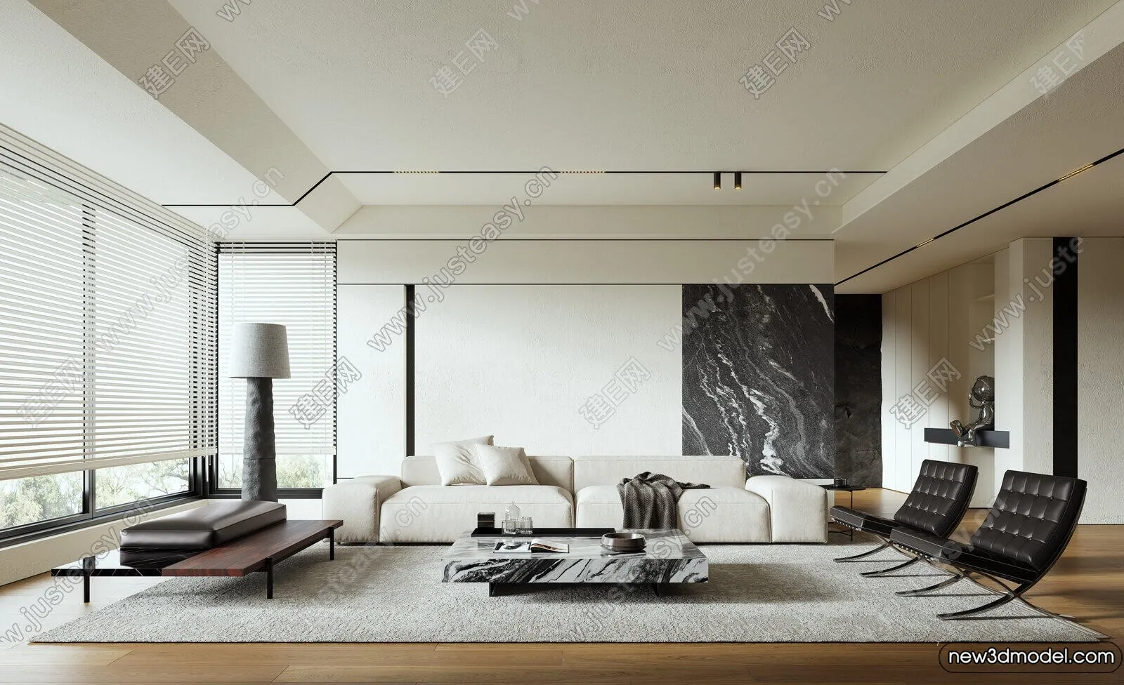 Living Room – 3D Models – 3D Interior Scenes – Modern Style – 243