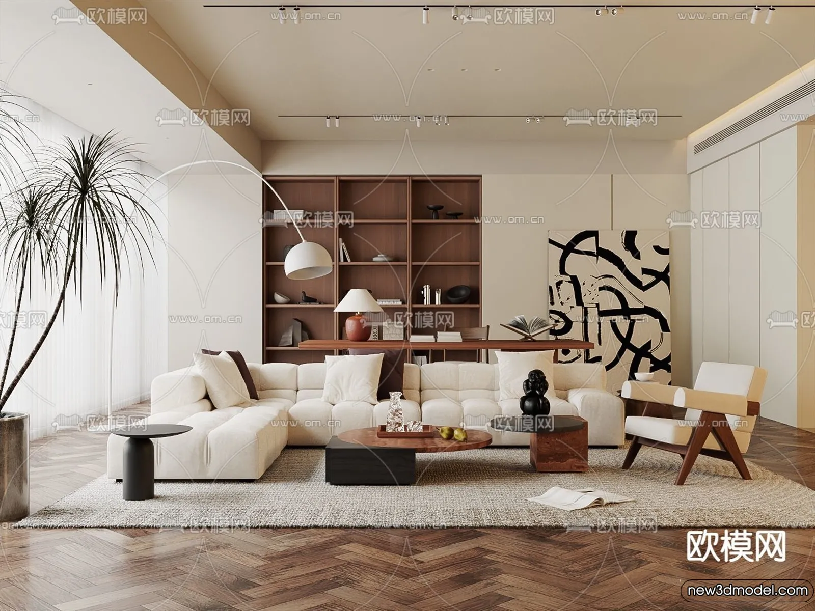 Living Room – 3D Models – 3D Interior Scenes – Modern Style – 271