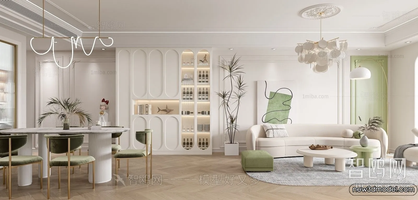 Living Room – 3D Models – 3D Interior Scenes – Modern Style – 285