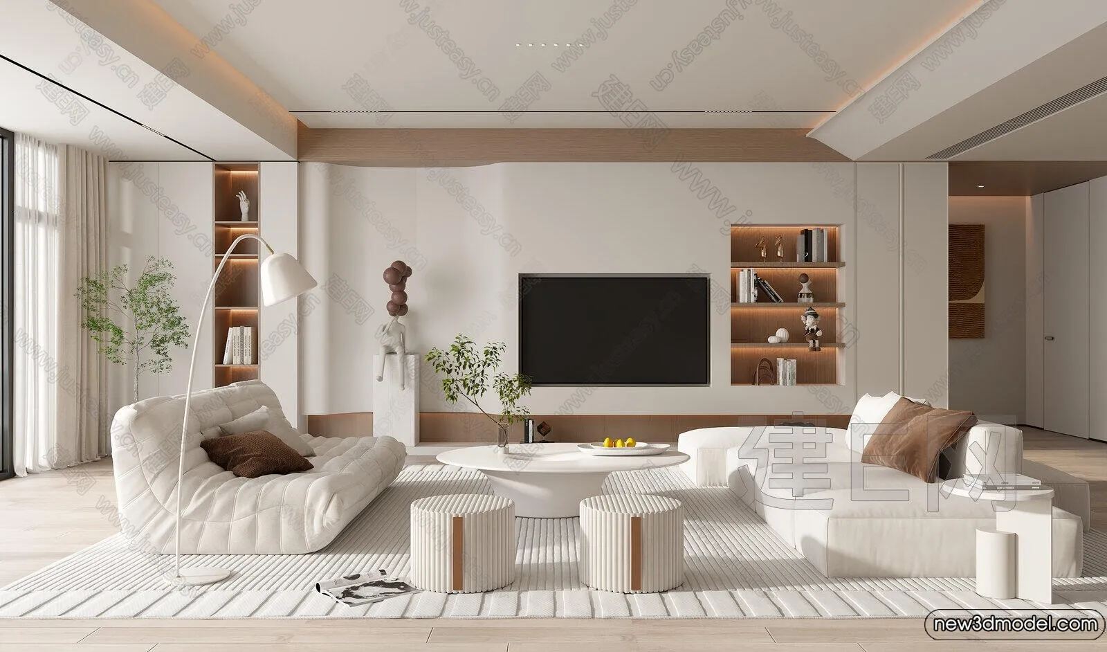 Living Room – 3D Models – 3D Interior Scenes – Modern Style – 292