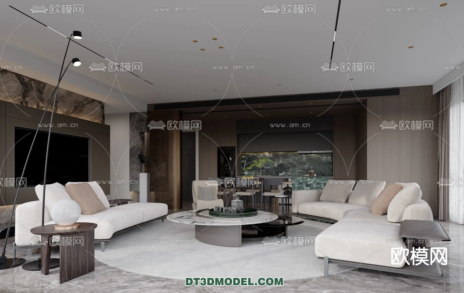 Living Room – Italian Style – Interior 3D Scene – 002