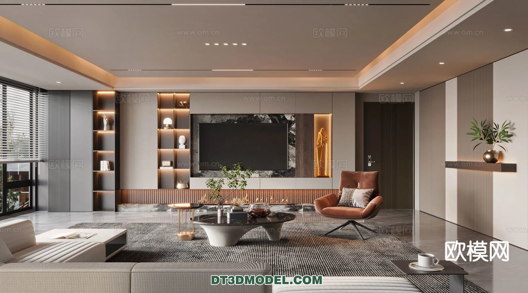 Living Room – Italian Style – Interior 3D Scene – 012