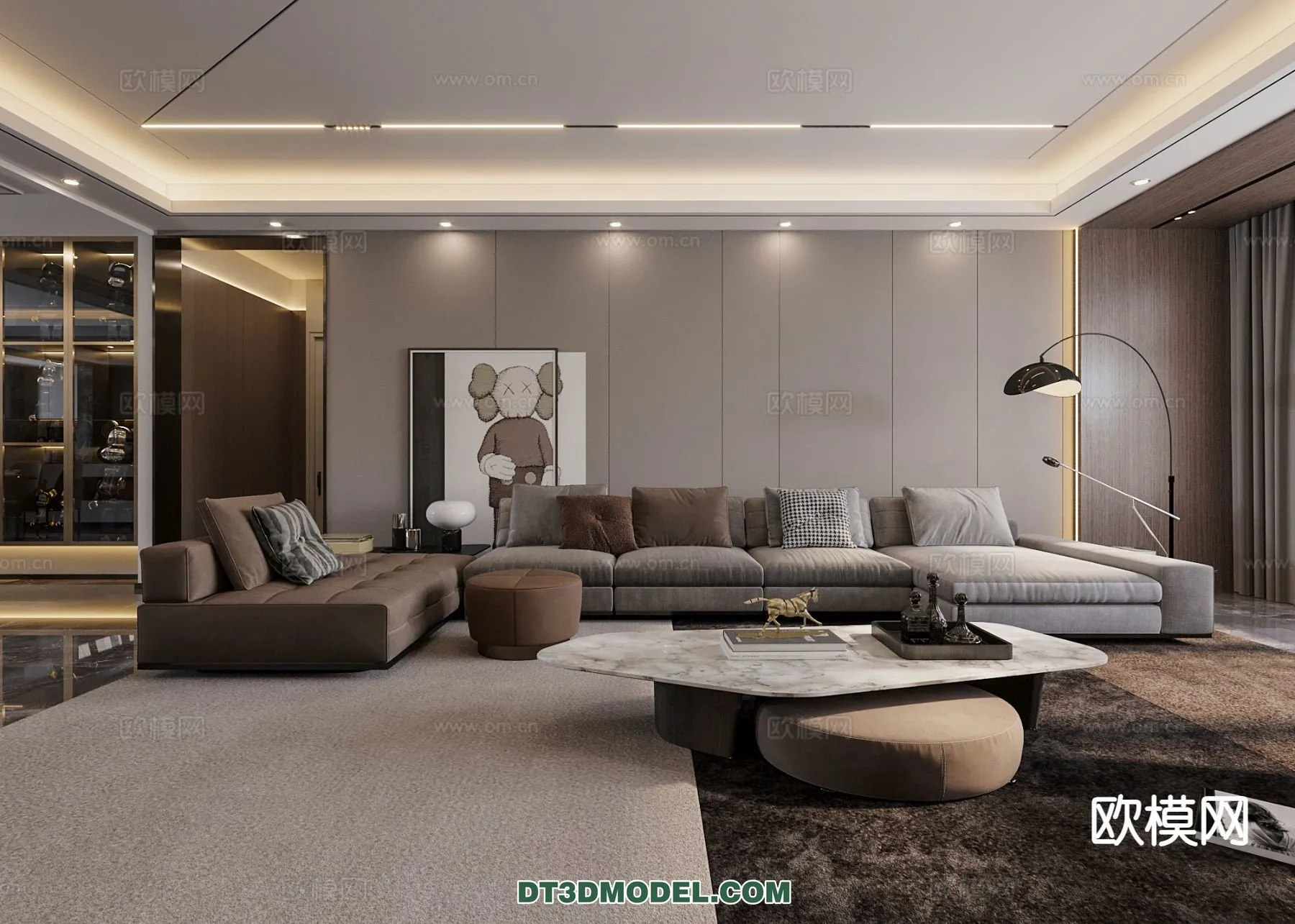 Living Room – Italian Style – Interior 3D Scene – 014