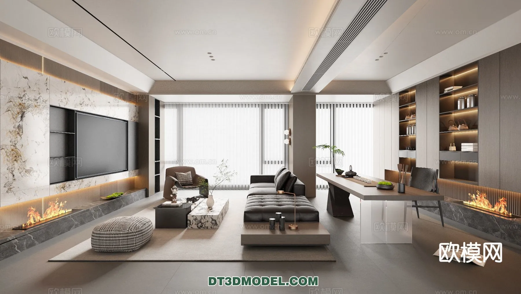 Living Room – Italian Style – Interior 3D Scene – 015