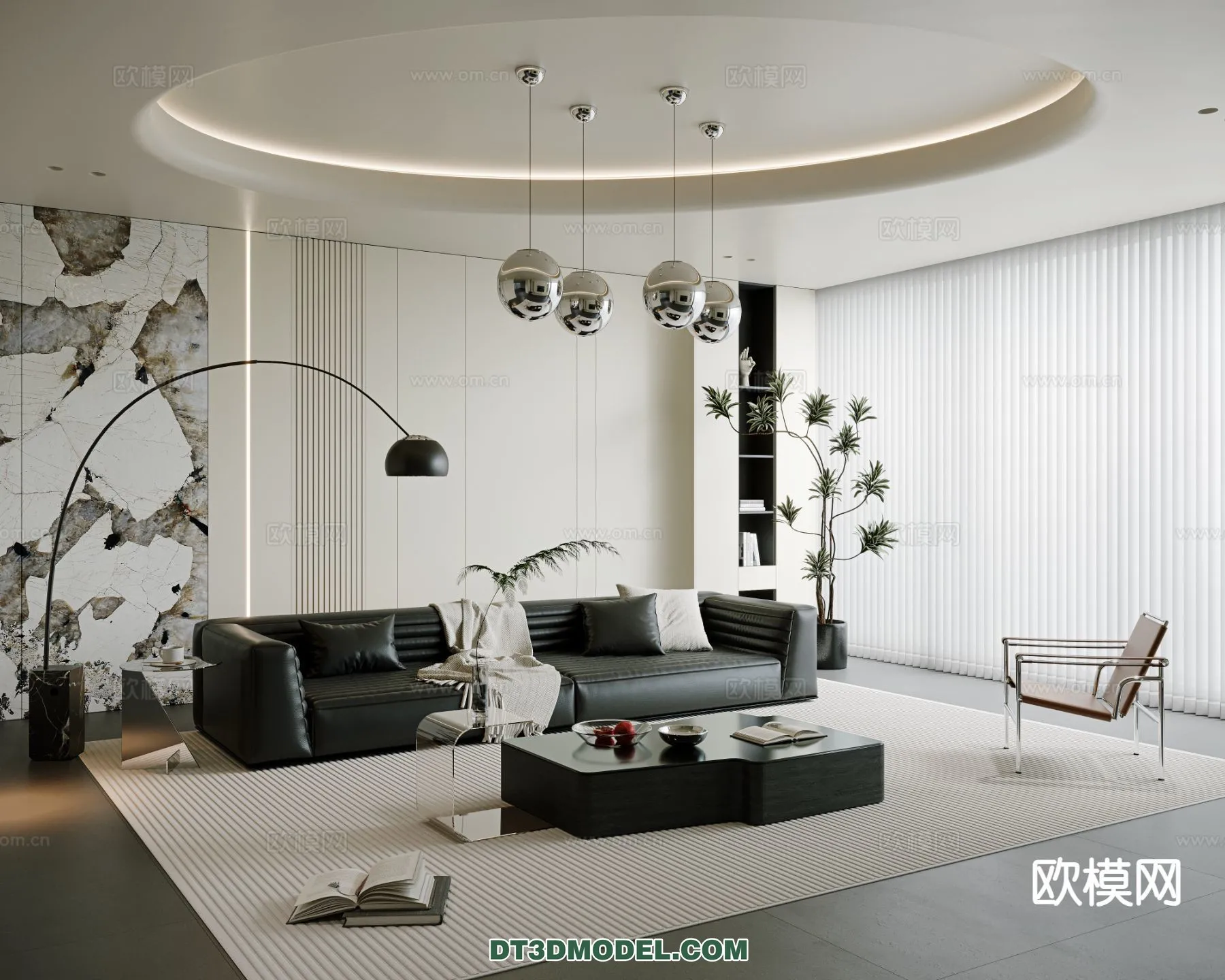 Living Room – Italian Style – Interior 3D Scene – 016