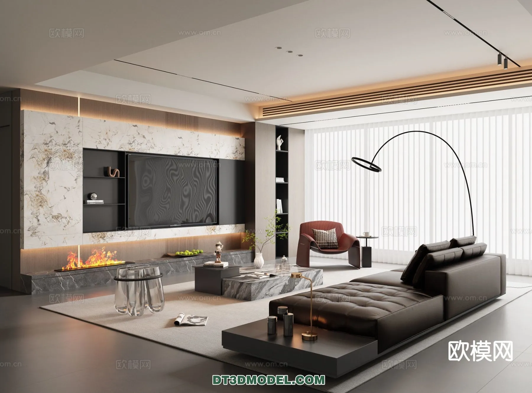 Living Room – Italian Style – Interior 3D Scene – 019