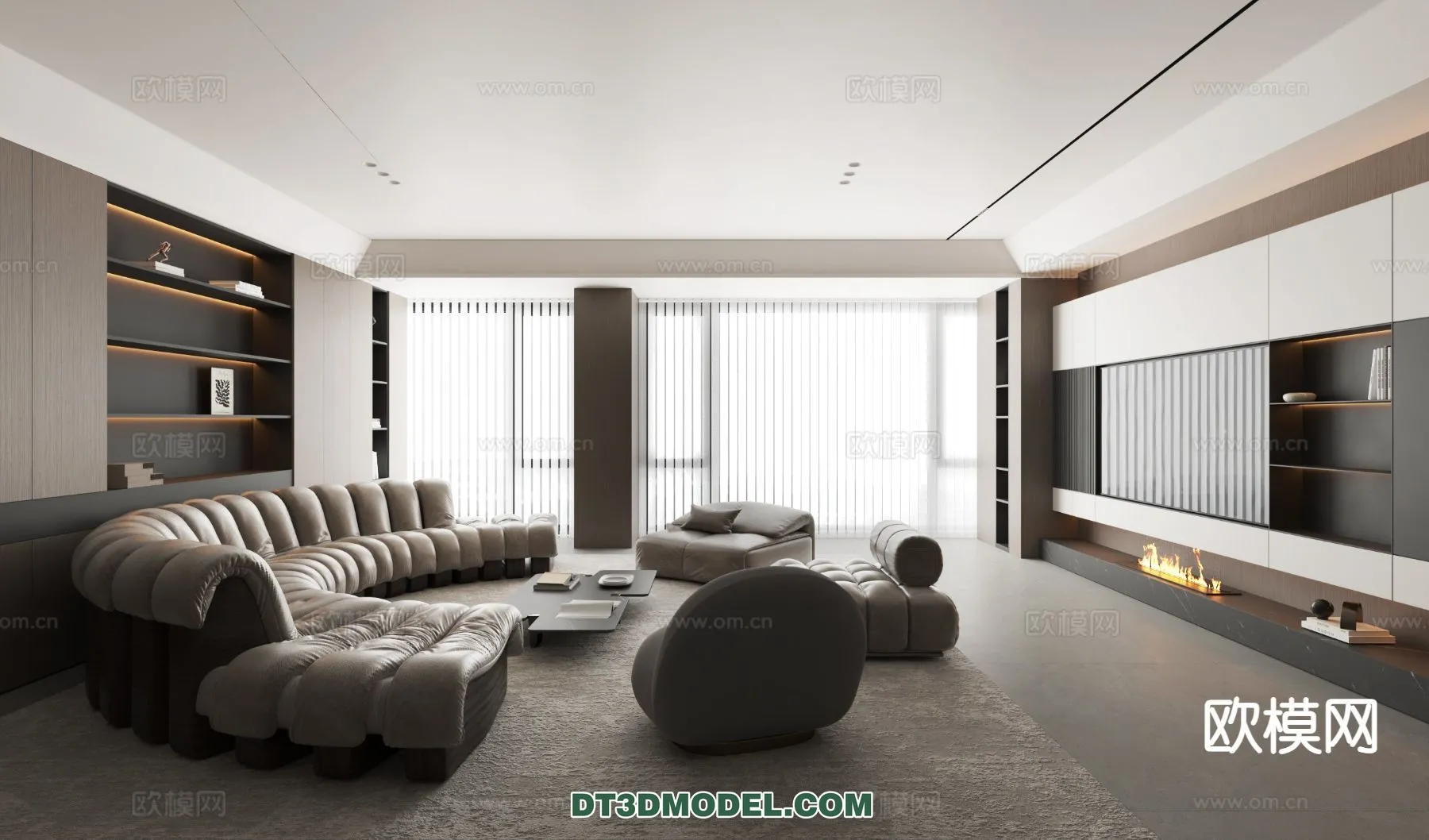 Living Room – Italian Style – Interior 3D Scene – 023