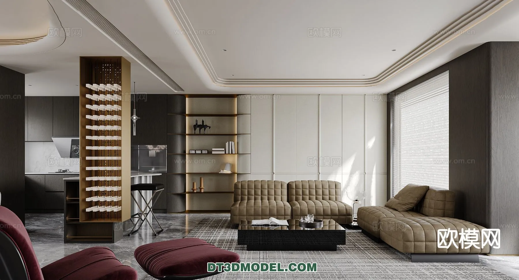 Living Room – Italian Style – Interior 3D Scene – 025