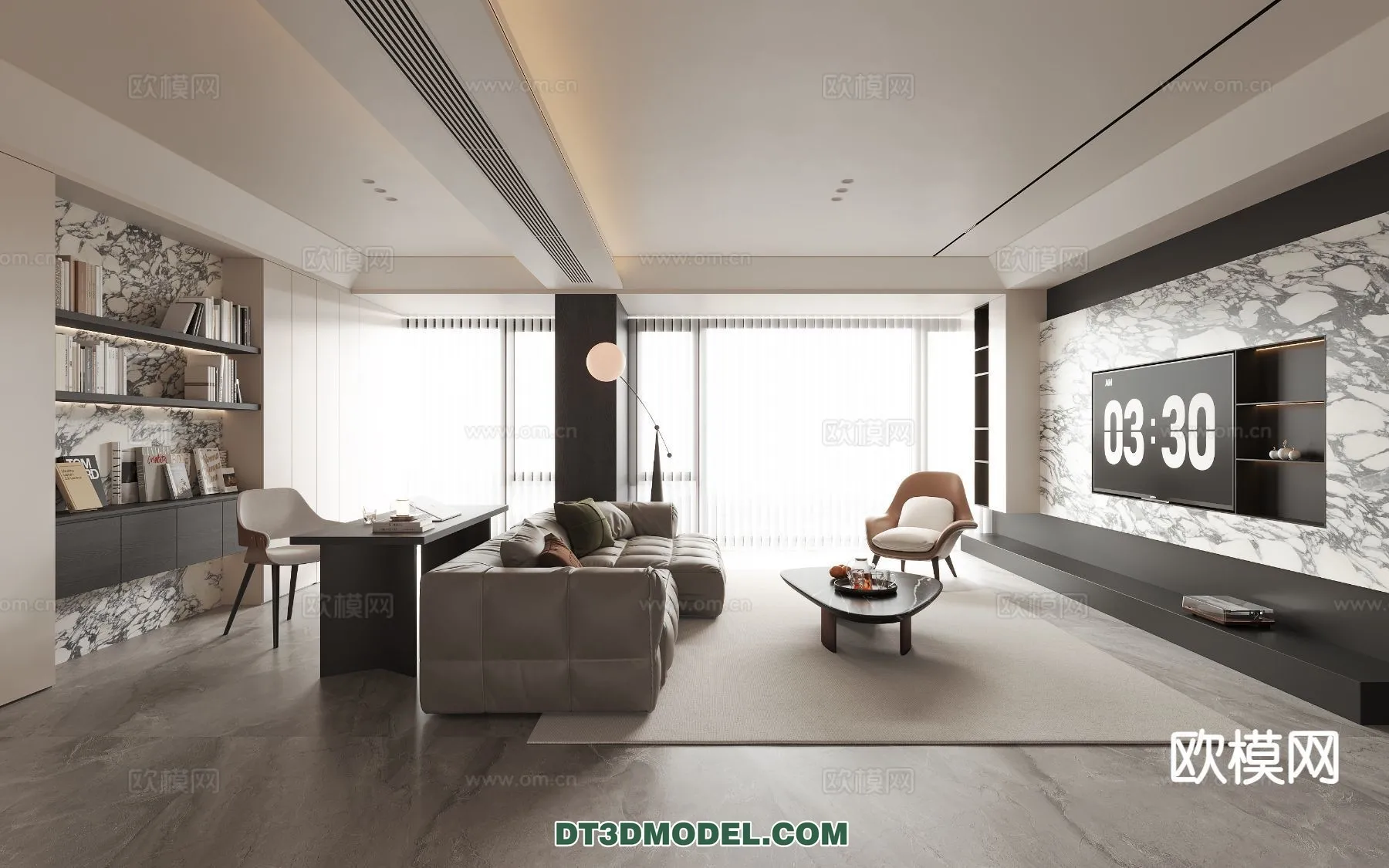 Living Room – Italian Style – Interior 3D Scene – 029