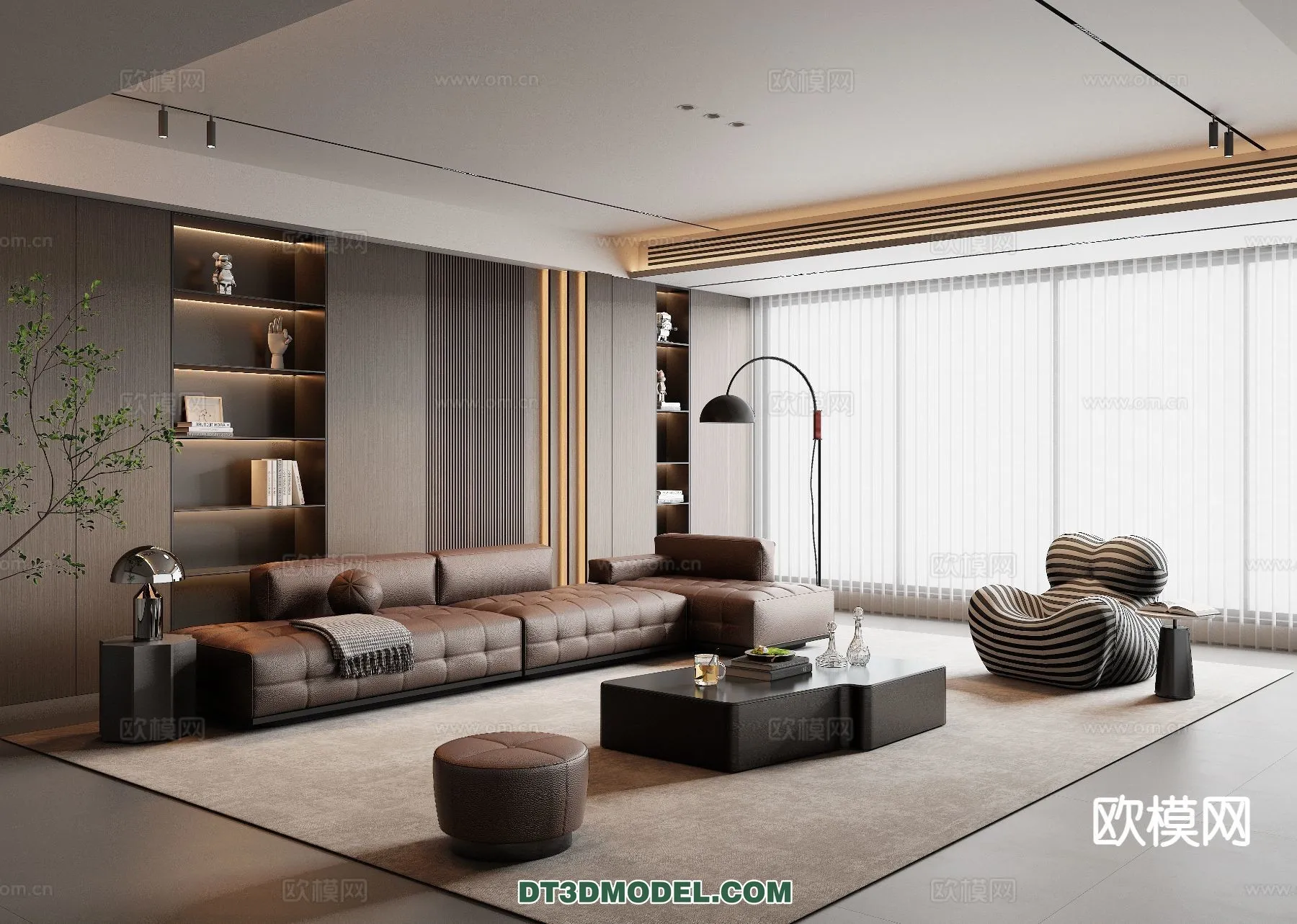 Living Room – Italian Style – Interior 3D Scene – 038