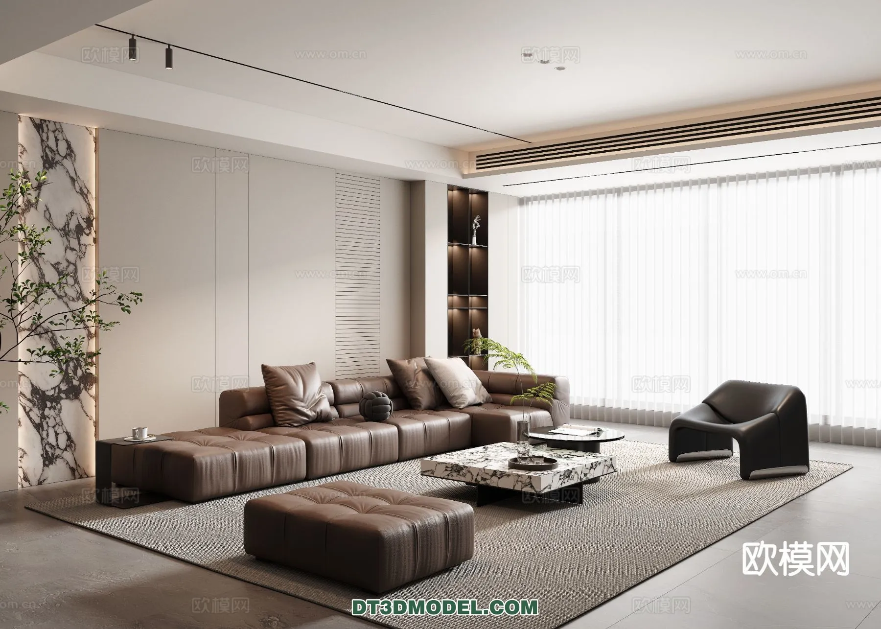 Living Room – Italian Style – Interior 3D Scene – 043