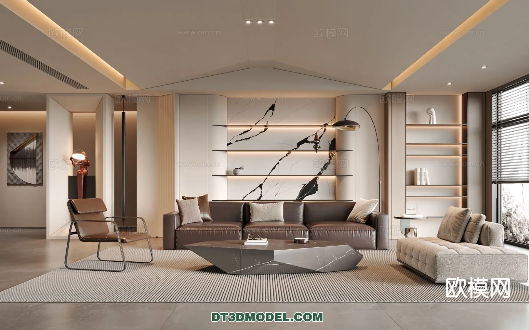 Living Room – Italian Style – Interior 3D Scene – 047