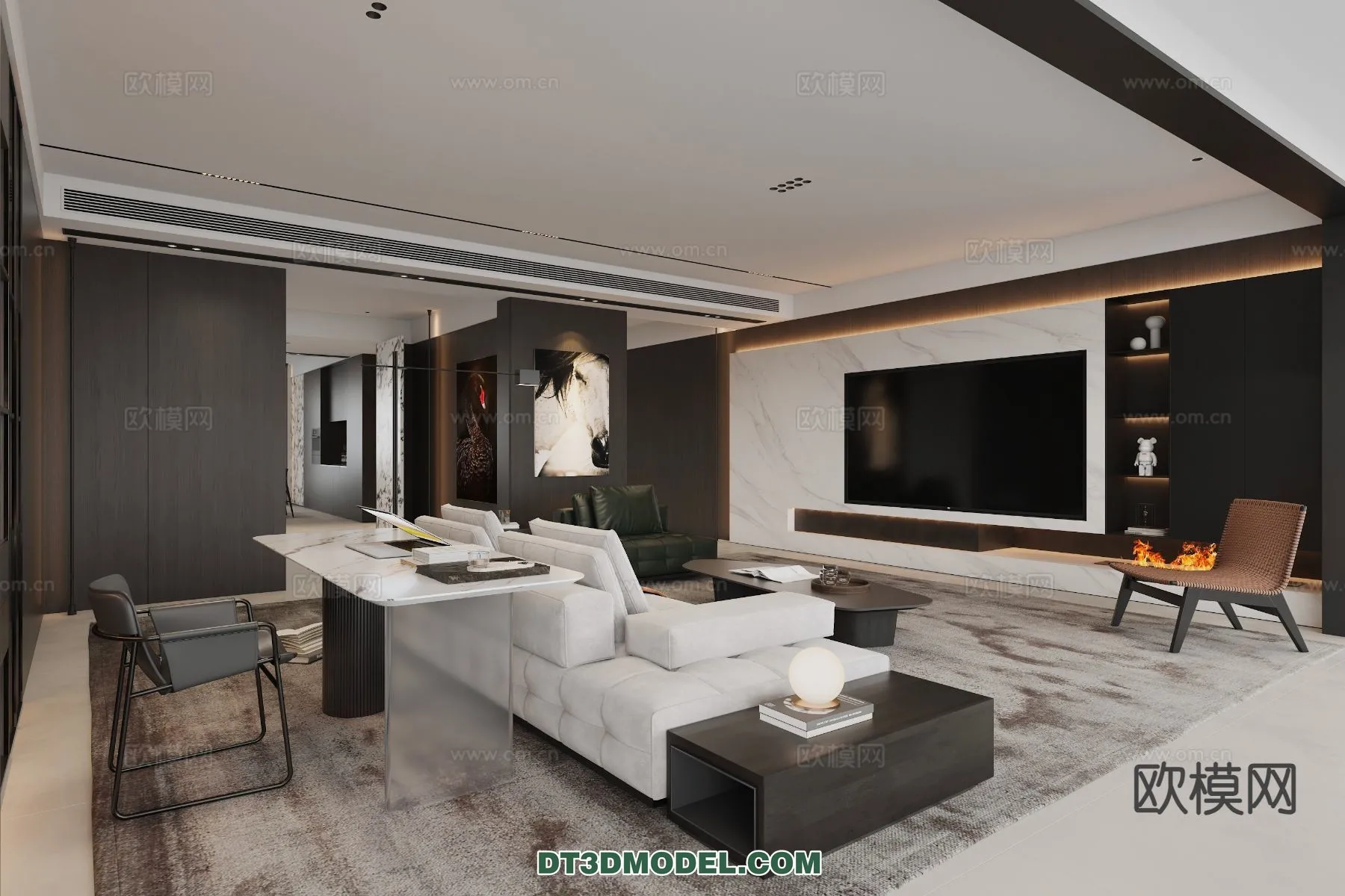 Living Room – Italian Style – Interior 3D Scene – 063