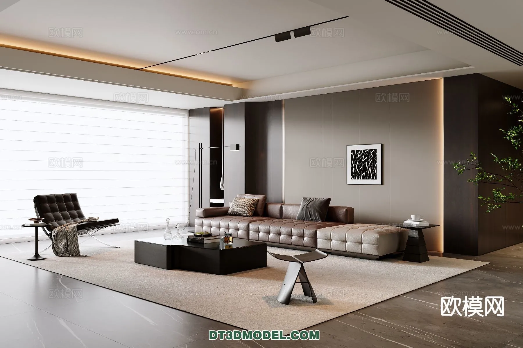 Living Room – Italian Style – Interior 3D Scene – 073