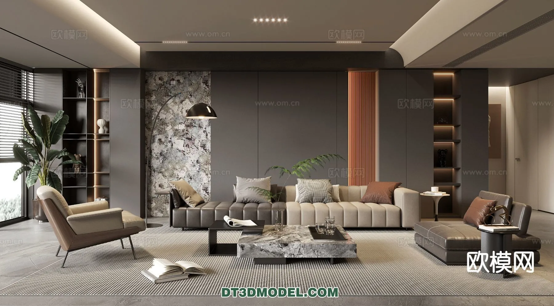 Living Room – Italian Style – Interior 3D Scene – 081